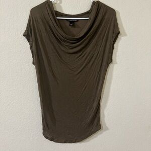 Victoria's Secret Olive Green Draped Cowl Neck Cap Sleeve Top